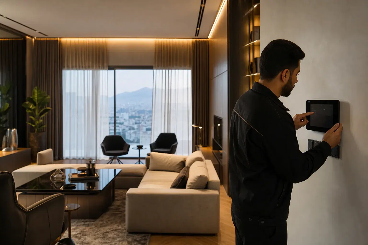 Illustrative scene representing smart-home setup